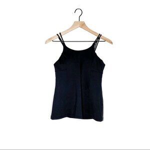 ATHLETA Tank Top 34A with Built-In Bra Black Yoga Running Exercise Athleisure